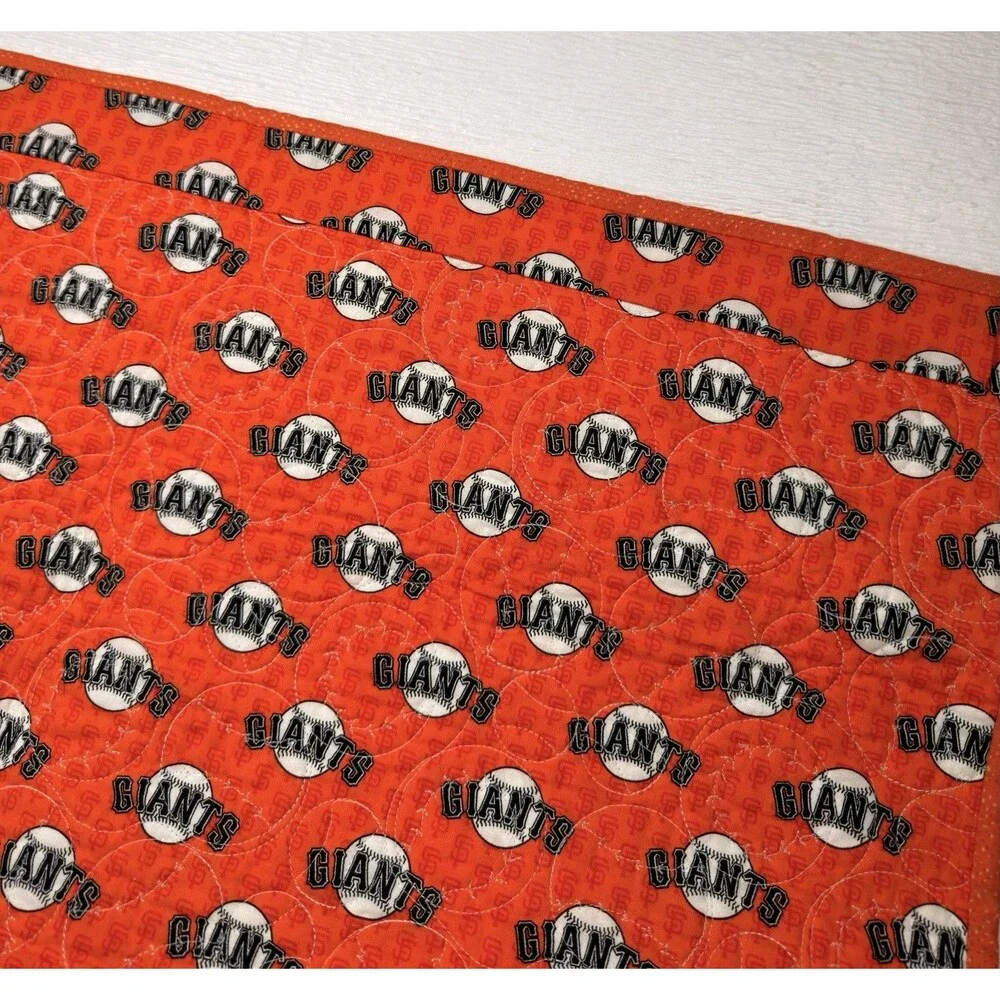 SF Giants Reversible Handmade Quilt Blanket 30x30 MLB Baseball Stitch Patchwork